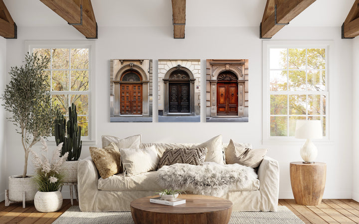 Set of 3 Florence Doors Painting Architecture Italy Wall Art above couch