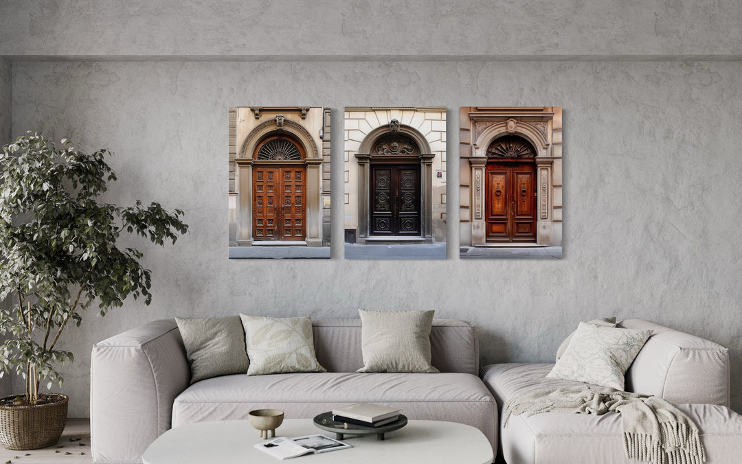 Set of 3 Florence Doors Painting Architecture Italy Wall Art