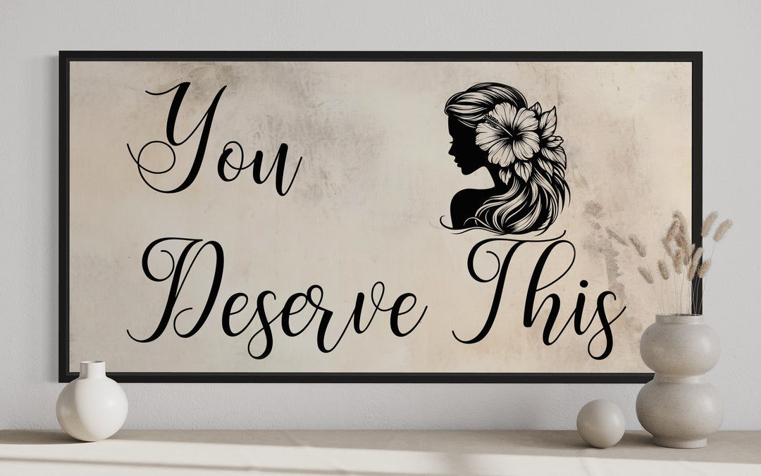 Beauty Salon Wall Art You Deserve This Parlor Sign Framed Canvas close up