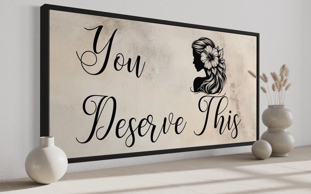 Beauty Salon Wall Art You Deserve This Parlor Sign Framed Canvas side view