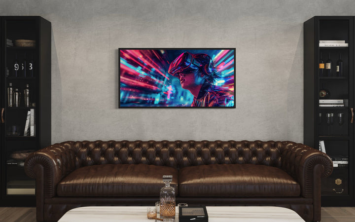 Game Room Wall Art Teenager Playing Virtual Reality Painting Canvas Print