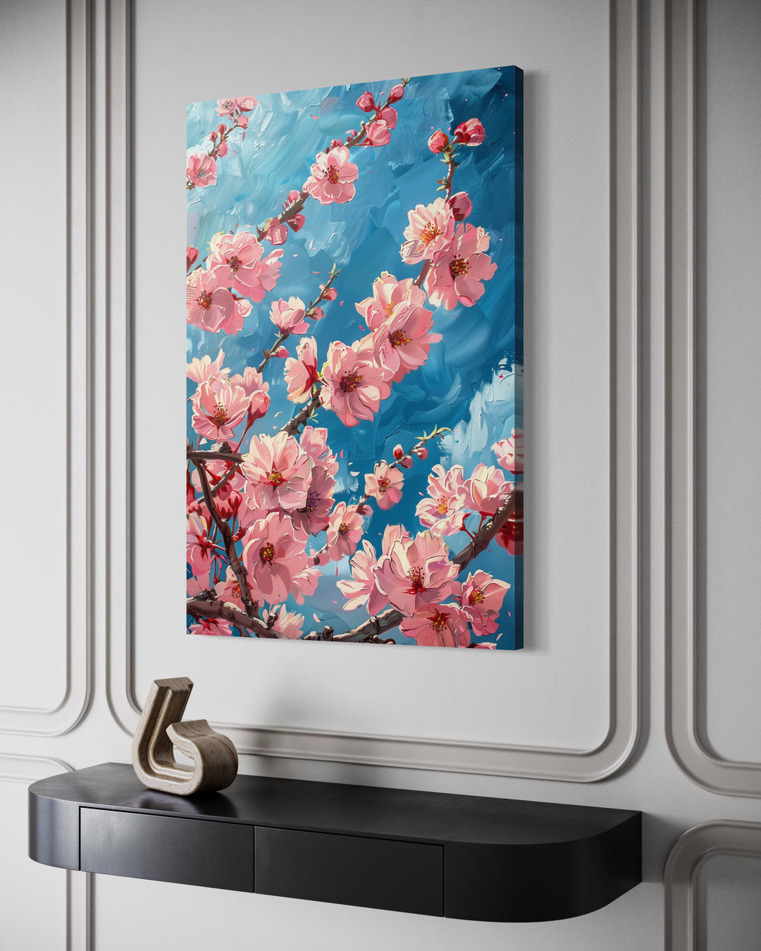 Cherry Blossom Sakura Branch Framed Canvas Wall Art side view