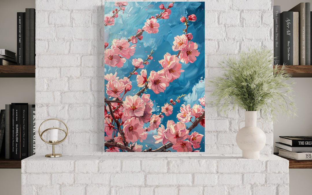 Cherry Blossom Sakura Branch Framed Canvas Wall Art