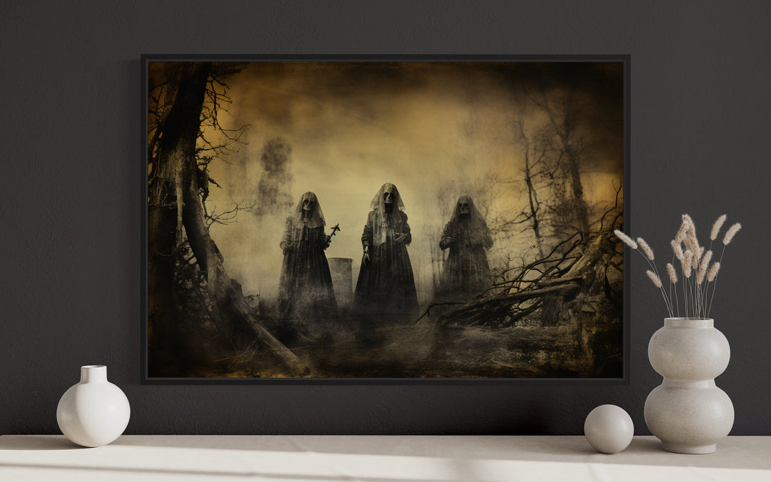 Dead Rising From The Graves Realistic Antique Photograph Wall Art close up