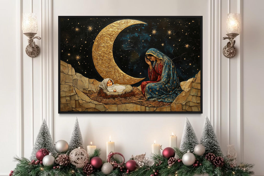 Mother Mary And Baby Jesus Nativity Wall Art