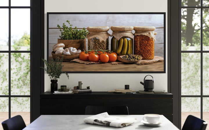 Spices And Pickles Framed Canvas Wall Art For Kitchen